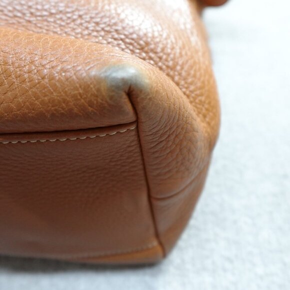 Dooney & Bourke Womens Handbag Tote Beige Leather Hobo Zip Dillen - Picture 7 of 13